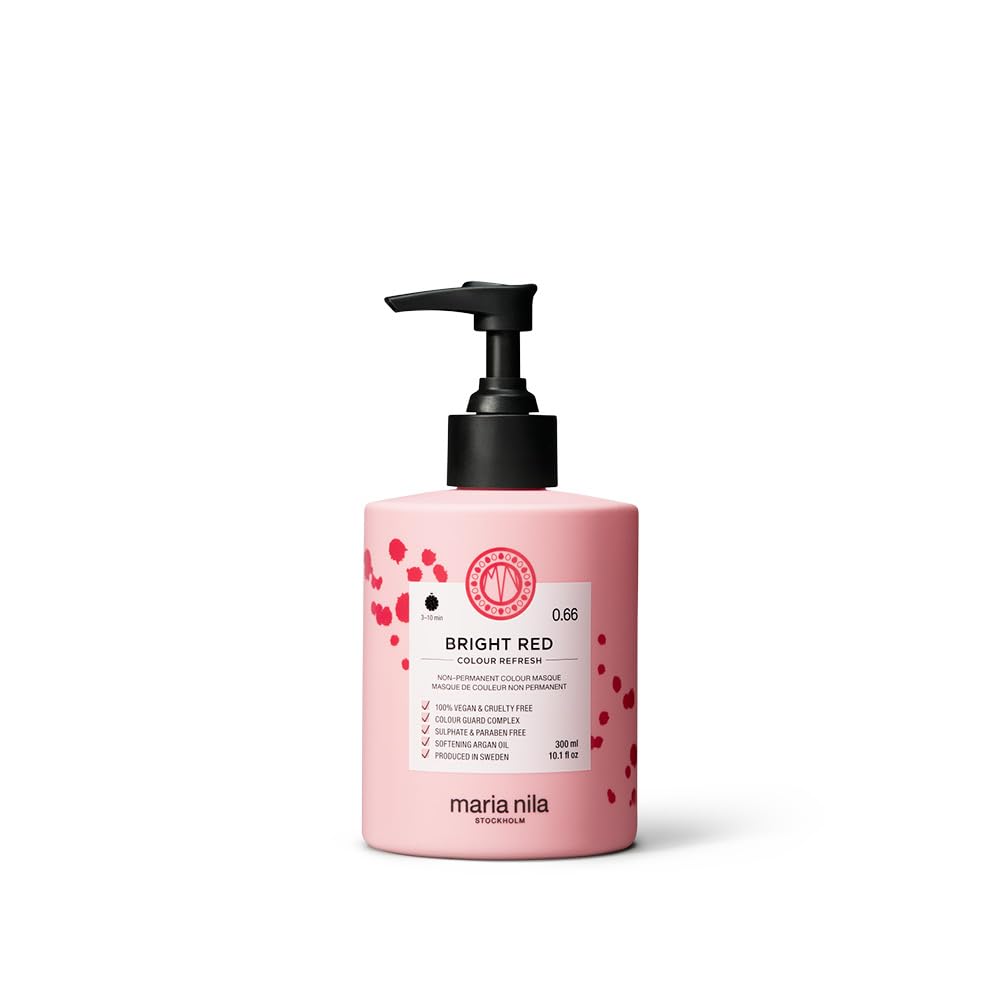 White Smoke Maria Nila Color Refresh, Bright Red 10.1 Fl Oz, Red Hair Mask, Semi-Permanent Pigments, 100% Vegan & Sulfate/Paraben free