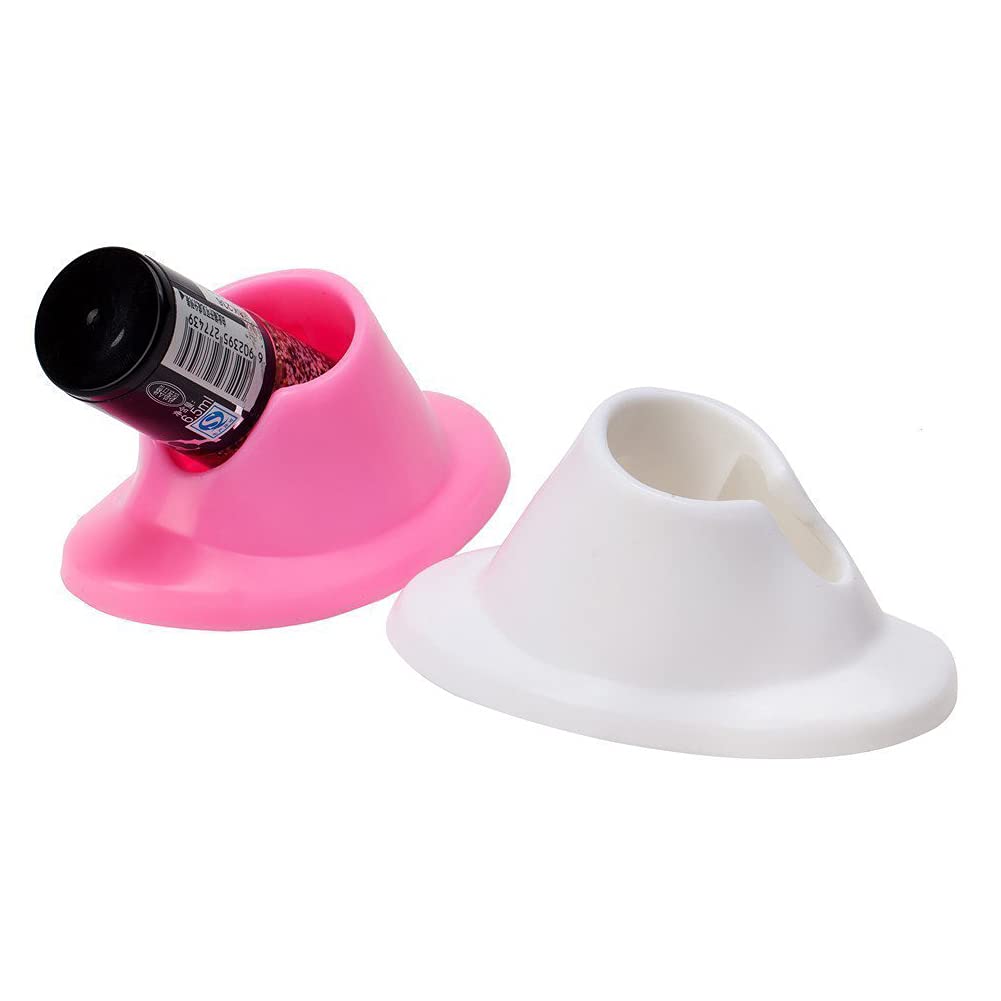 White Smoke SUKPSY 4 Pcs Soft Rubber Nail Polish Bottle Holder Anti-spill Bottle Stand Manicure Display Tools Nail Art Supplies for Nail Organizer Display