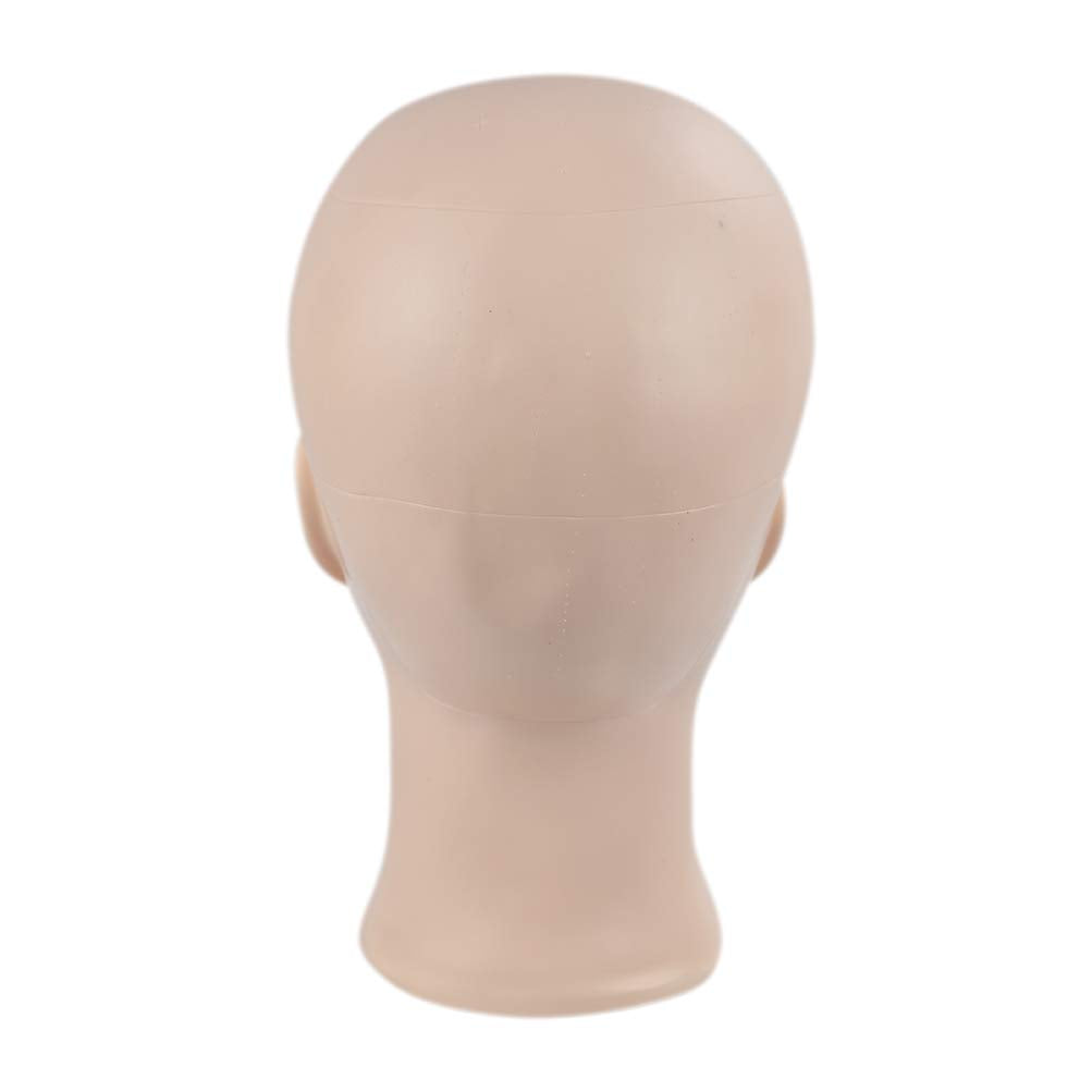 White Smoke Ba Sha Bald Mannequin Head Beige Female Professional Cosmetology Manikin Doll head for Wigs Making Wig Display Hat Display Glasses Display with Free Clamp
