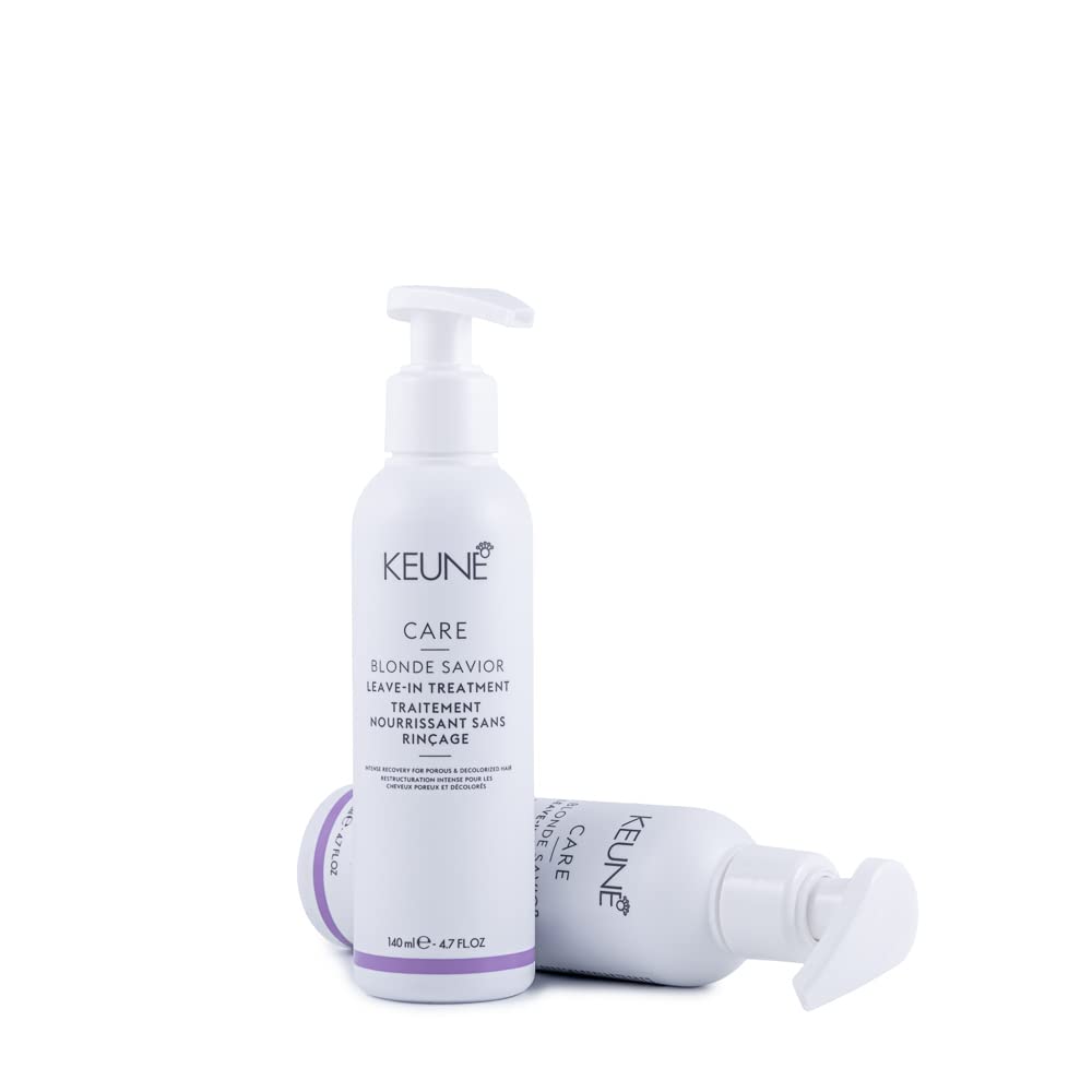 White Smoke Keune Care Blonde Savior Leave-In Treatment, Strengthening & Heat Protecting Cream for Blonde & Bleached Hair, 6.8 Fl Oz