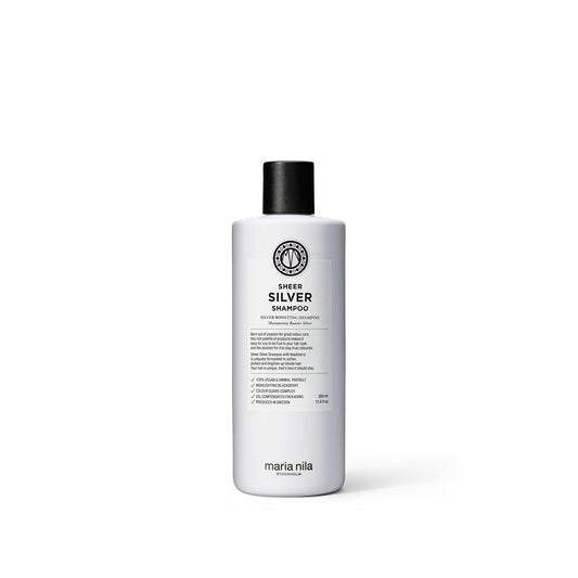 White Smoke Maria Nila Sheer Silver, Silver/Purple Shampoo, Neutralizes Brassy Yellow/Golden Shades in Blonde, White & Grey Hairs, Violet Pigments Gives Cool Tone, 100% Vegan & Sulfate/Paraben free, 11.8 Fl Oz