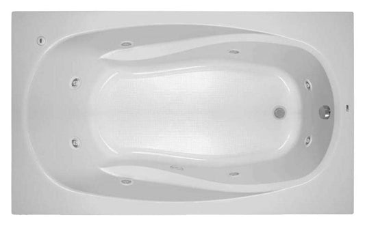 Gray PROFLO PFWPLUSA7242 Lansford 72" x 42" Whirlpool Bathtub with 8 Hydro Jets and EasyCare Acrylic - Drop In or Alcove Installation - White