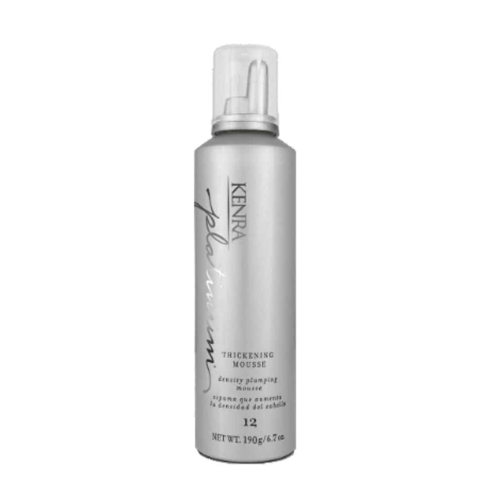 Gray Kenra Platinum Thickening Mousse 12 | Volumizing Styler | Adds Fullness & Body | Humidity Protection Up To 48 hours | Desity Plumping up tp 150% | Thermal Protection | All Hair Types | 6.7 oz