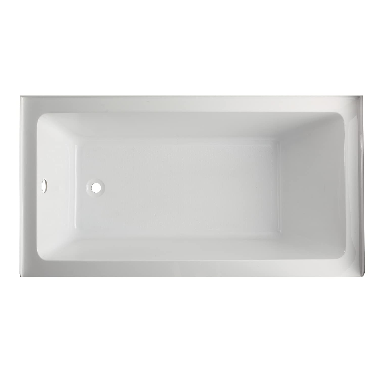 Gray Aqua Eden VTAP6032L22C 60-Inch Anti-Skid Acrylic 3-Wall Alcove Tub with Left Hand Drain Hole, White