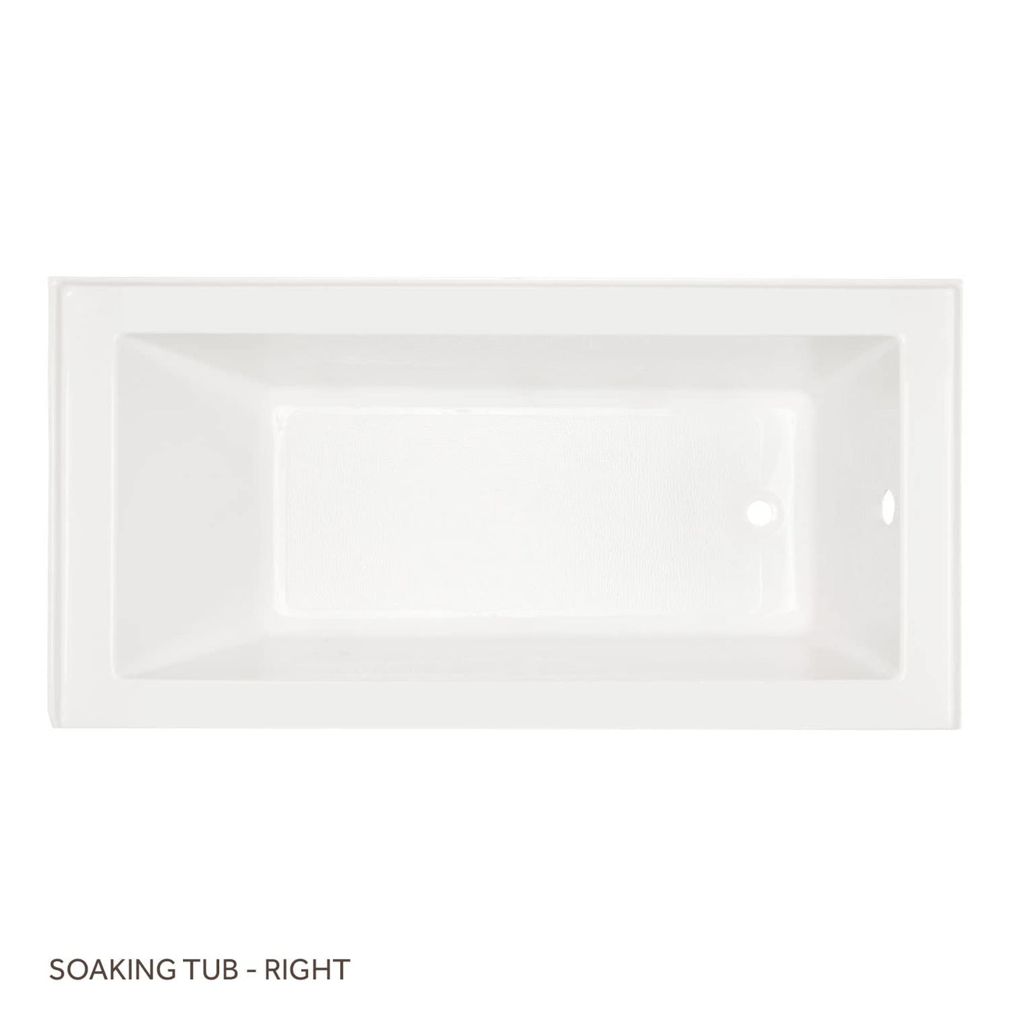 White Smoke Signature Hardware 447042 Sitka 60" Three Wall Alcove Acrylic Soaking Tub with Pre-Drilled Overflow Hole