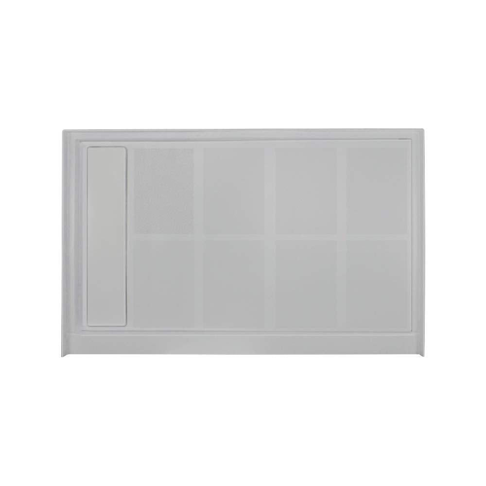 Gray Transolid FL6036L-39 Linear 60-in L x 36-in W Rectangular Alcove Concealed End Drain Shower Base with Left Hand Drain, Grey