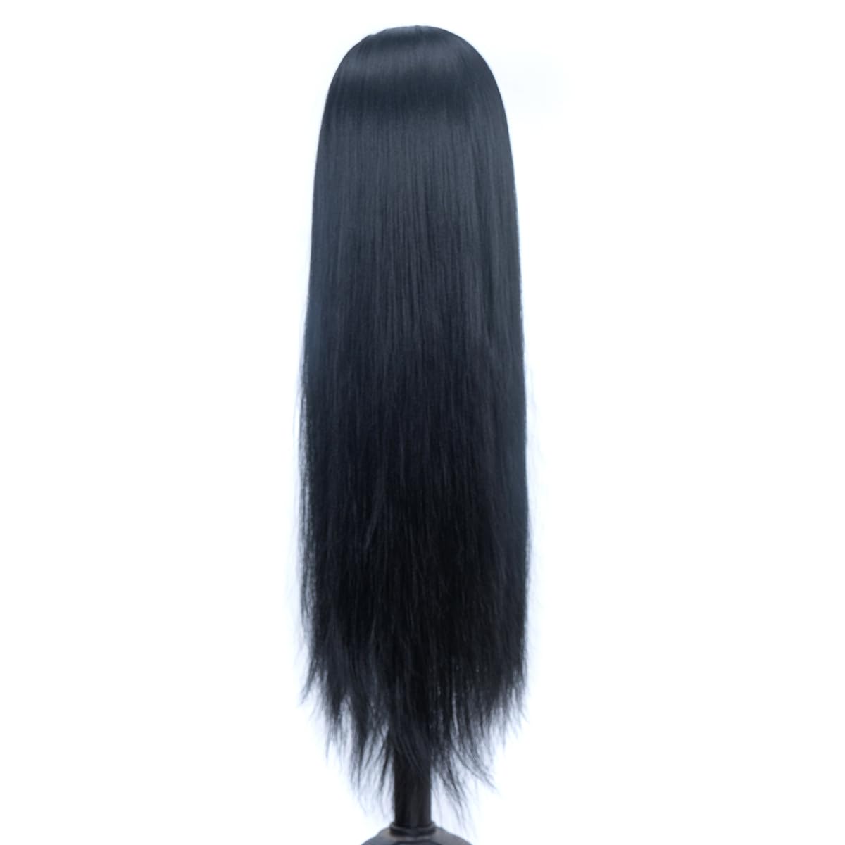 White Smoke Mannequin Head with Hair 26" mannequin doll head styling manikin head Cosmetology Doll Head Multicolored Synthetic Fiber Hair Table Clamp Stand Included)(black YK)