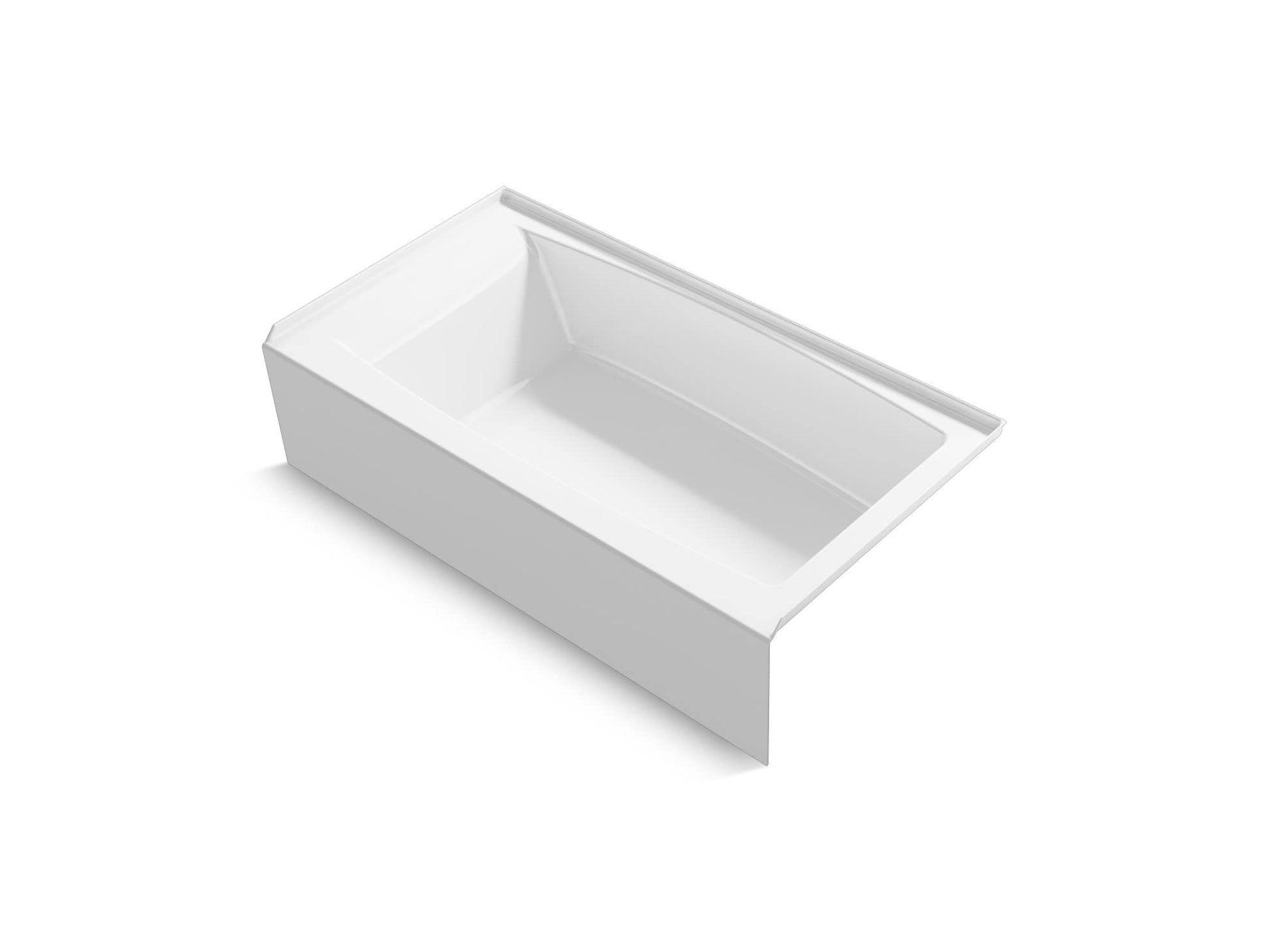 White Smoke Kohler 26108-RA-0 K-26108-RA-0 Entity 60" x 32" Alcove Bath, Right Drain, White