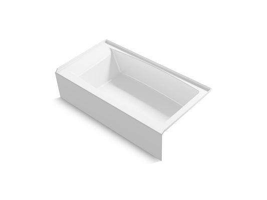 White Smoke Kohler 26108-RA-0 K-26108-RA-0 Entity 60" x 32" Alcove Bath, Right Drain, White