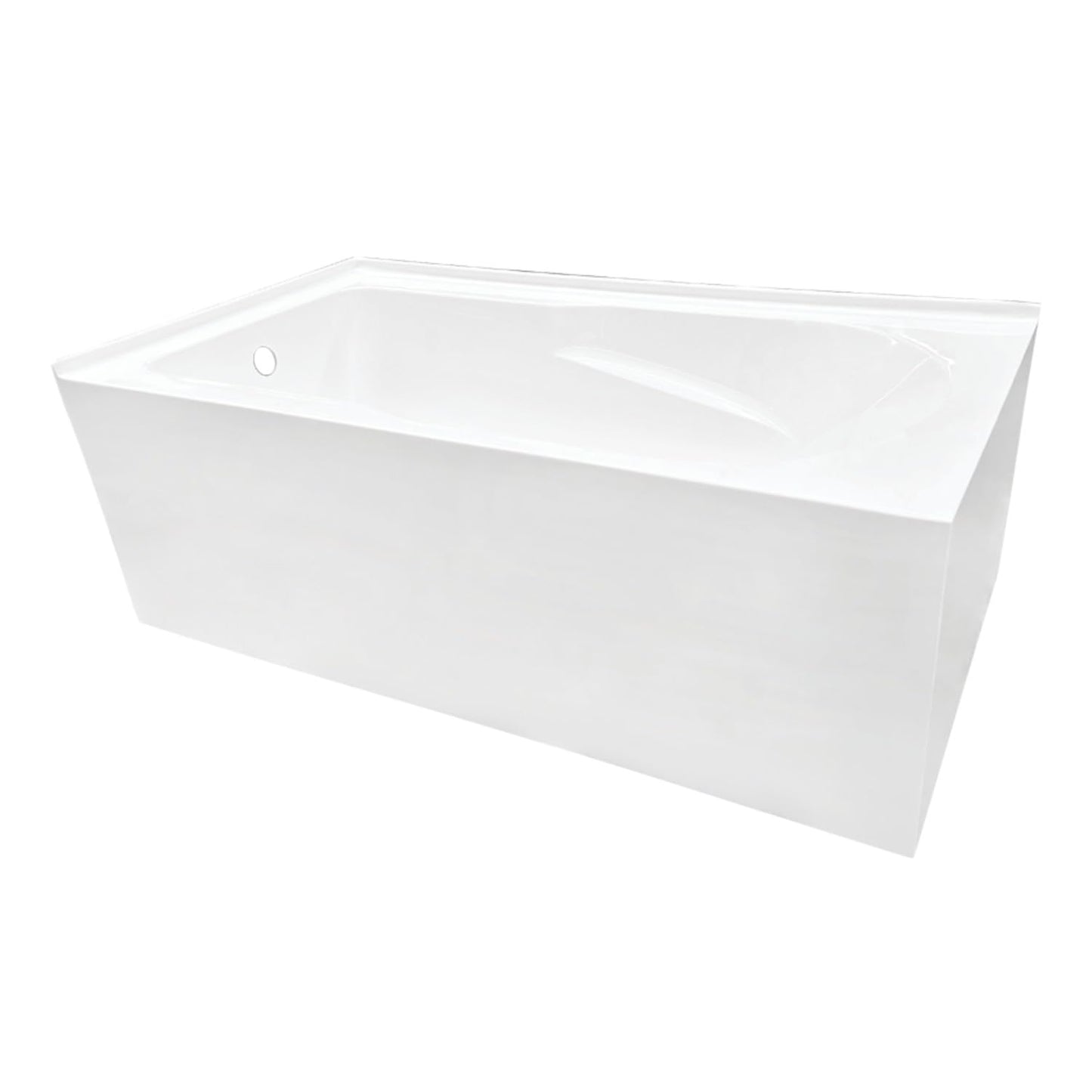 White Smoke Aqua Eden VTAM6032L21TS 60-Inch Acrylic 2-Wall Corner Alcove Tub with Left Hand Drain, White