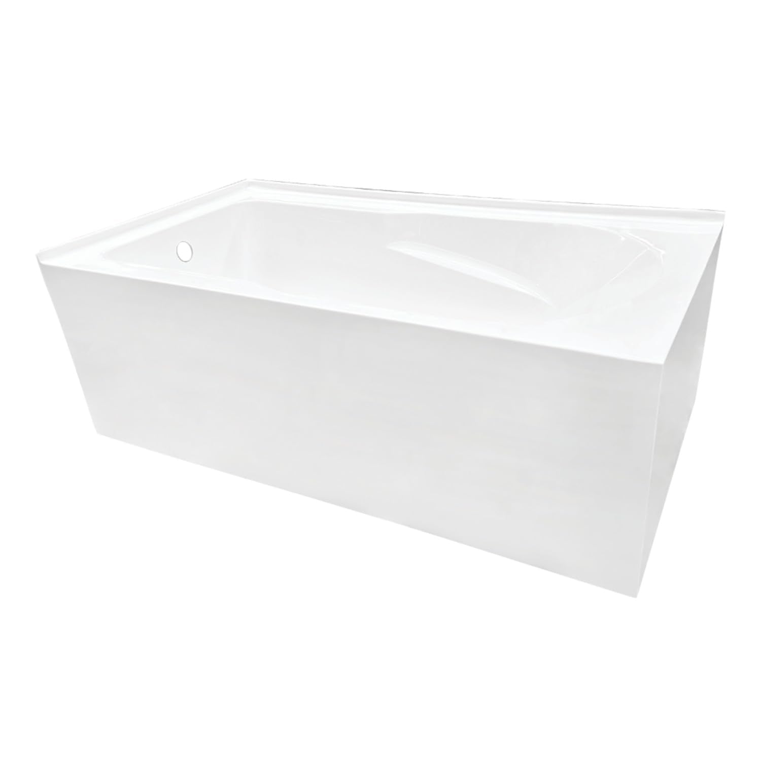 White Smoke Aqua Eden VTAM6032L21TS 60-Inch Acrylic 2-Wall Corner Alcove Tub with Left Hand Drain, White