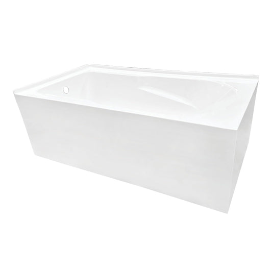 White Smoke Aqua Eden VTAM6032L21TS 60-Inch Acrylic 2-Wall Corner Alcove Tub with Left Hand Drain, White