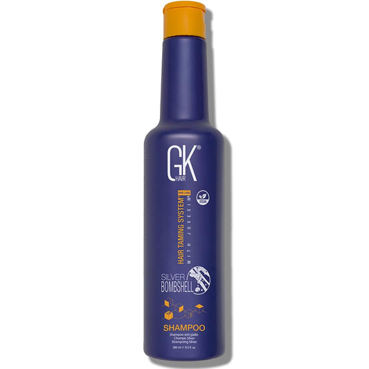 White Smoke GK HAIR Silver Bombshell Purple Shampoo (9.5 Fl Oz/280ml) For Blonde, Platinum, Ash, Silver & Gray Hair Moisturizes Dry & Damaged Removes Yellow Brassy Tones