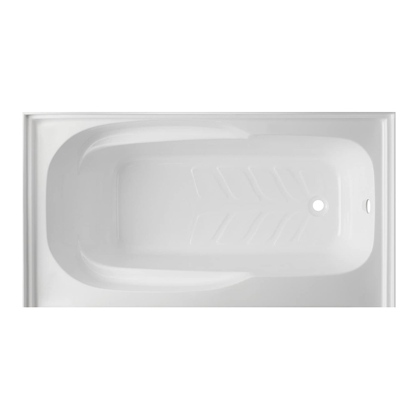 Light Gray Aqua Eden VTAM6031R21A 60-Inch Anti-Skid Acrylic 3-Wall Alcove Tub with Right Hand Drain Hole, White