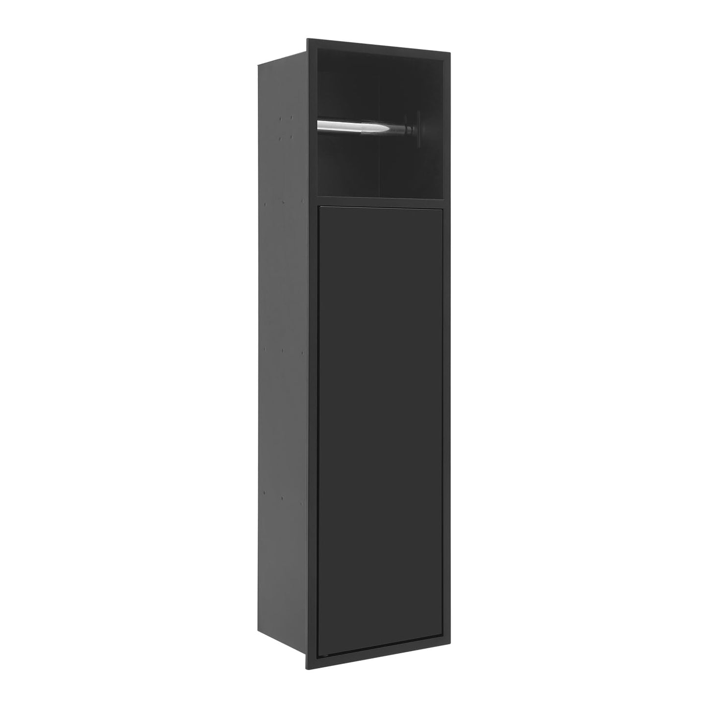 Dark Slate Gray Silencear Stainless Steel Shower Niche, 4 Tier Recessed Bathroom Niche, 6.8 * 4.9 * 24.8in Alcove Toilet Tissue Toiletries Storage Rack, Toilet Paper Holder for Bathroom Hotel (White)