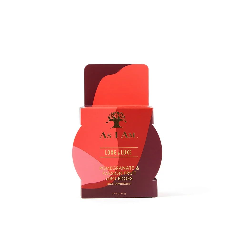 White Smoke As I Am Long and Luxe Groedge Edge Controller 4oz - Rejuvenates, Strengthens Hair Line - Long Lasting Hold, Flake Free - Enriched with Pomegranate, Passion Fruit