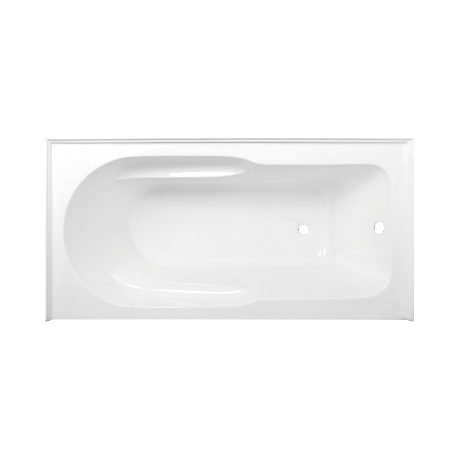 Lavender Kingston Brass Aqua Eden VTAP603022R 60-Inch Acrylic Anti-Skid Alcove Tub with Right Hand Drain Hole, White