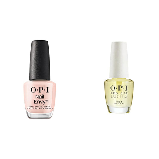 White Smoke OPI Nail Envy, Nail Strengthening Treatment, Stronger Nails in 1 Week, Vegan Formula, Bubble Bath 0.5 fl oz and OPI ProSpa Nail and Cuticle Oil, 0.5 fl oz