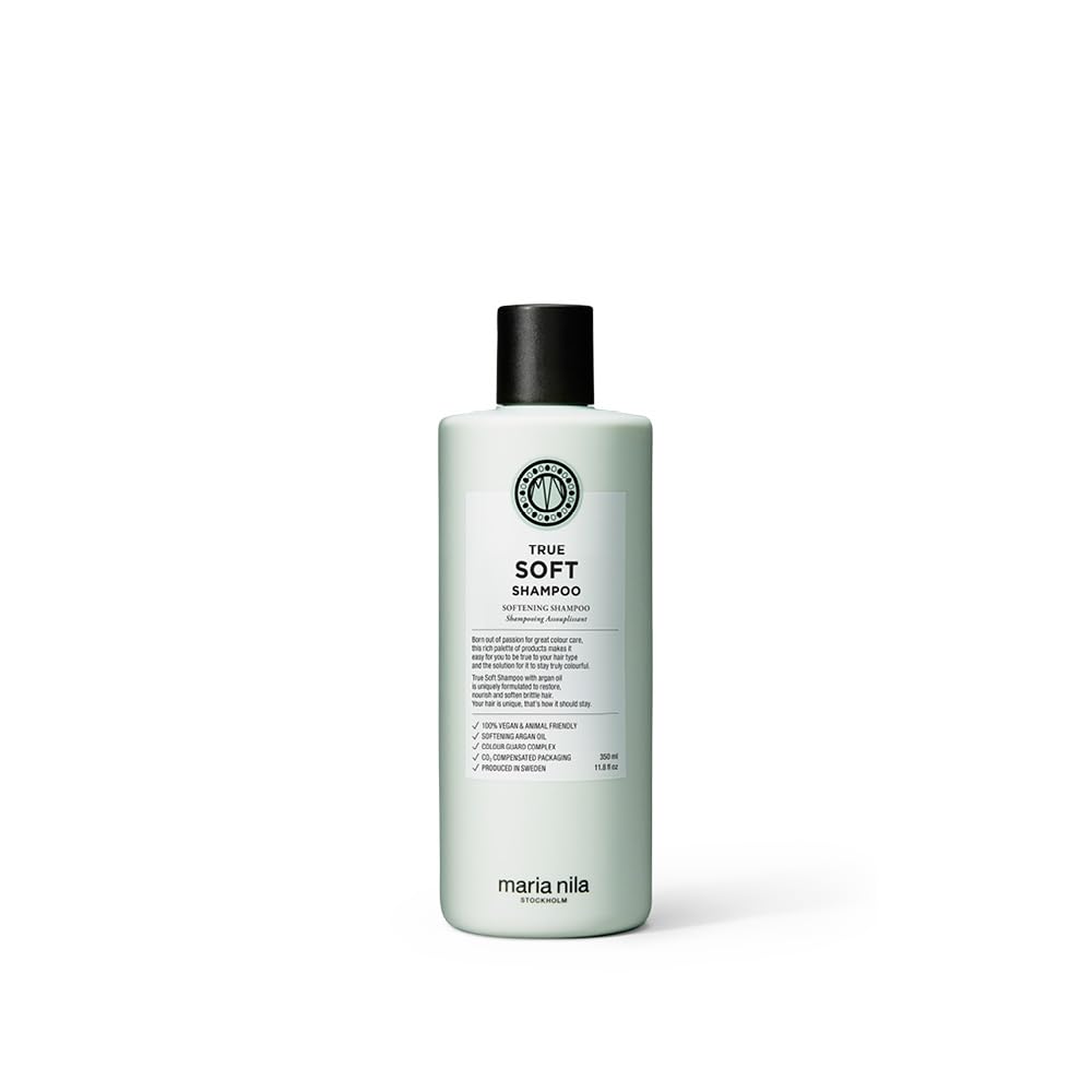 White Smoke Maria Nila True Soft, Moisturizing Shampoo For Dry Brittle Hair, Argan Oil Remoisturises & Reduces Frizz, 100% Vegan & Sulfate/Paraben free, 11.8 Fl Oz