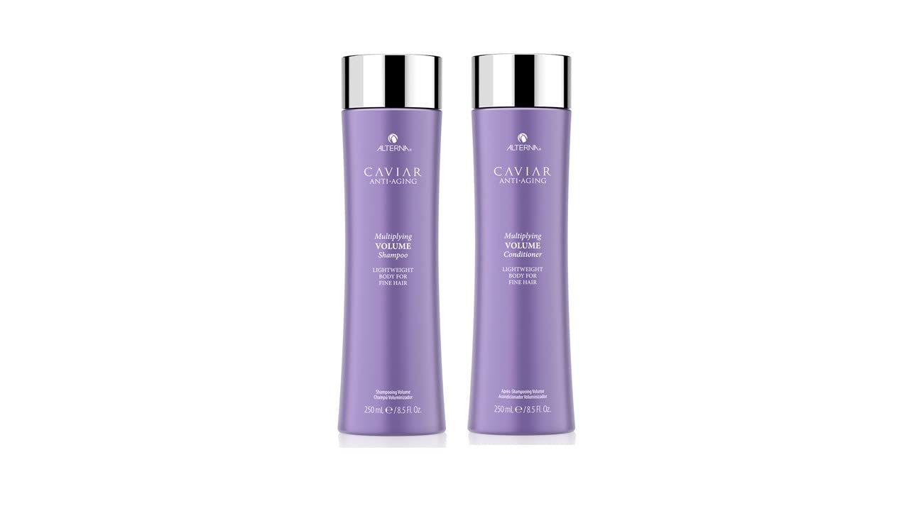 White Smoke Alterna Caviar Anti-Aging Multiplying Volume Shampoo and Conditioner Standard Set, 8.5oz each | For Fine, Thin Hair | Create Instant Volume and Thickness | Sulfate Free