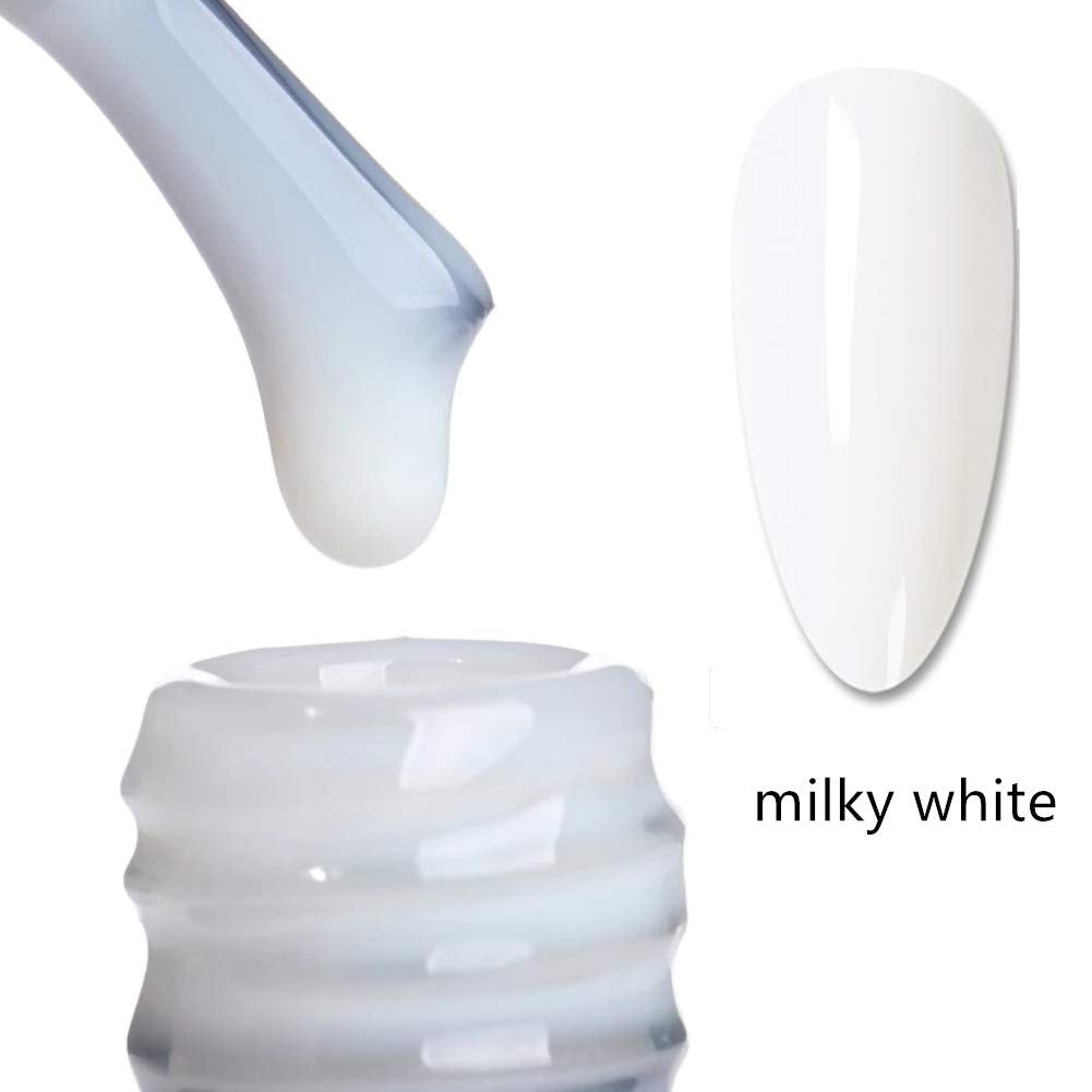 White Smoke MEMEDA Gel Nail Polish, Milky White Nude Gel Polish, 0.27 fl oz
