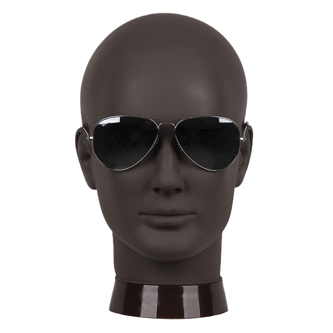 White Smoke Newshair Bald Mannequin Head Male Wig Head Professional Cosmetology for Wig Making and Display Hat Helmet Glasses or Masks Display Head Model with Free Clamp Stand (Black)