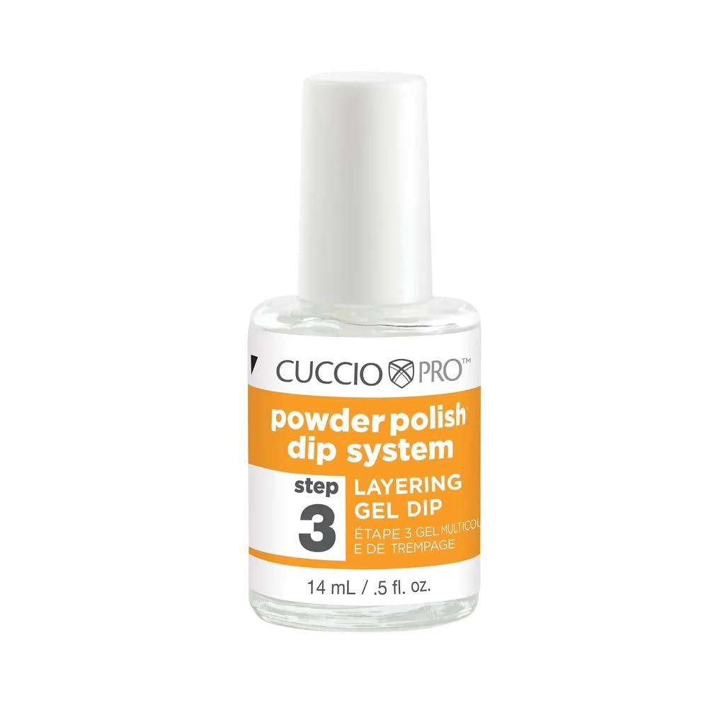 White Smoke Cuccio Powder Polish Dip System Steps 2 & 4 Nail Base & Top Gel + Step 3 Layering Gel Duo Set – 0.5 oz Each – Professional Nail Dipping System for Long-Lasting, High-Gloss Finish