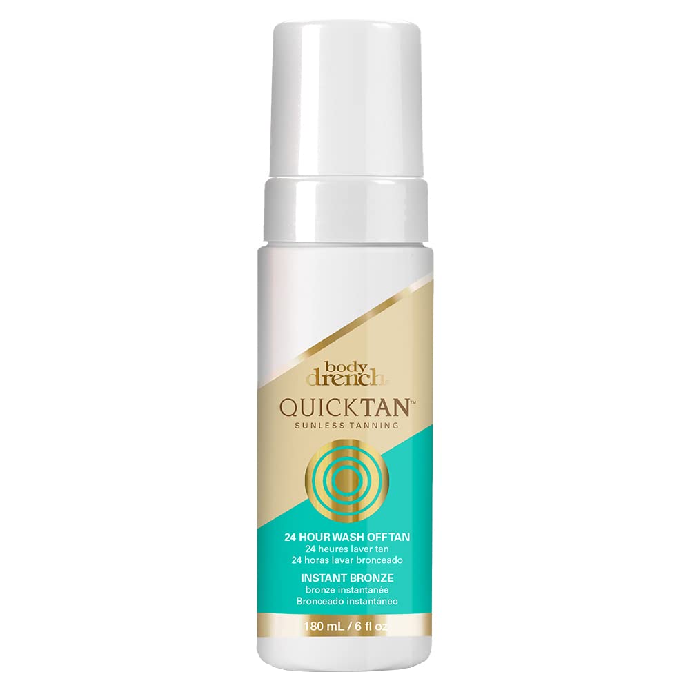 Lavender Body Drench Quick Tan Instant Wash-Off Self Tanner – 24-Hour Sunless Self Tanning Lotion for Face & Body, Natural-Looking Bronze Glow, Fake Tan 6 fl oz