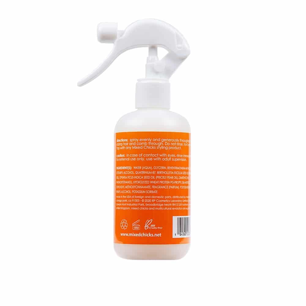 White Smoke Mixed Chicks Base Coat Curl Primer Spray – Detangling Anti-Frizz Pre-Styling Treatment with Prickly Pear & Brazil Nut Oils – Heat Protection for Curly, Coily & Wavy Hair – 9 oz