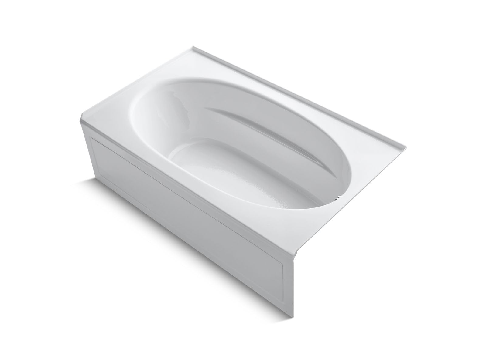 White Smoke KOHLER K-1115-RA-0 Windward 72-Inch x 42-Inch Alcove Bath with integral apron and right hand drain, White