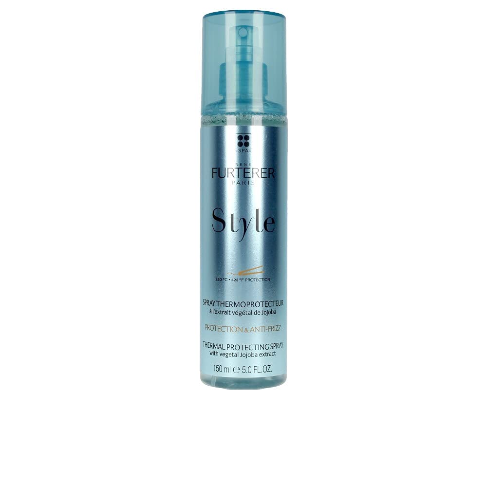 Dark Gray Rene Furterer PROTECT Thermal Protecting Spray - Protects Against Heat Damage - With Moisturizing Jojoba Extract - All Hair Types - Vegan & Silicone-Free - 5.0 fl. oz.