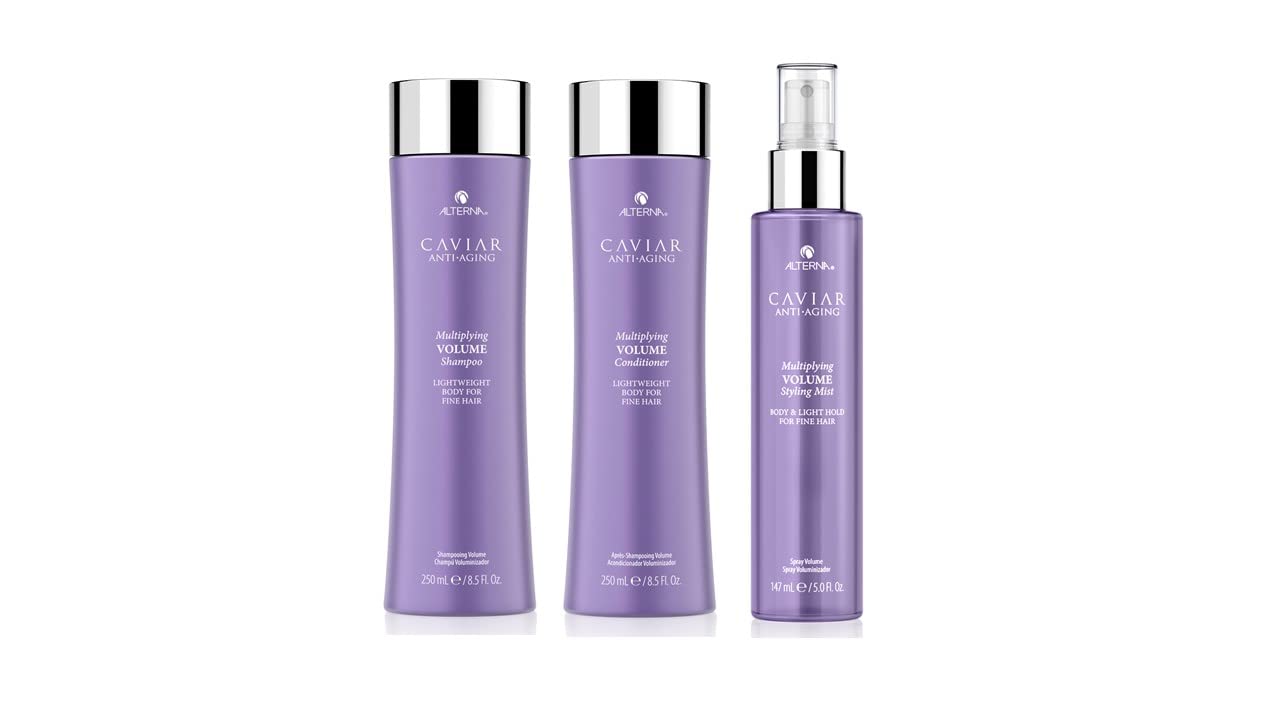 White Smoke Alterna Caviar Anti-Aging Multiplying Volume Shampoo, Conditioner, Styling Mist Regimen Starter Set | For Fine, Thin Hair | Create Instant Volume and Thickness | Sulfate Free