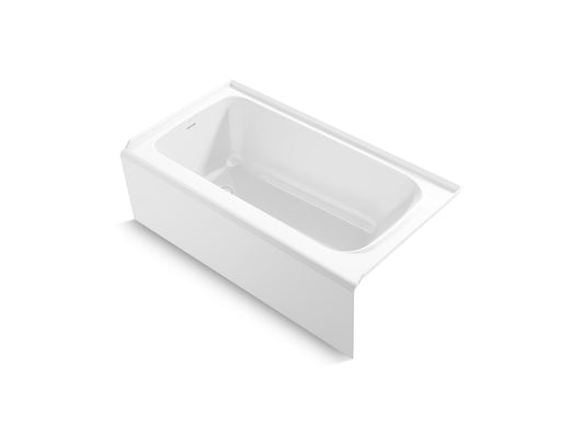 White Smoke Kohler 25831-LA-0 Avec® 60" x 32" alcove bath, left drain, White