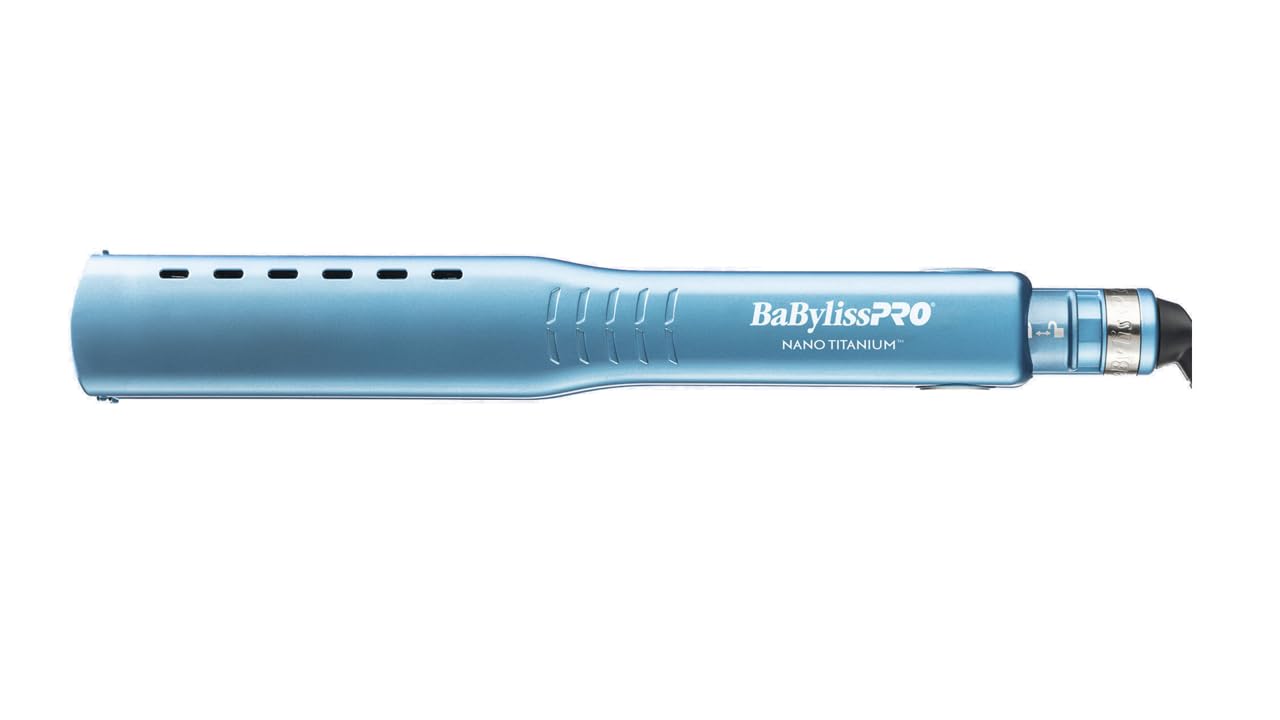 White Smoke BaBylissPRO Nano Titanium Ionic Flat Iron Hair Straightener, 1 1/2" Hair Straightener Iron for Smooth, Shiny, Frizz- Free Hair and All Hair Types