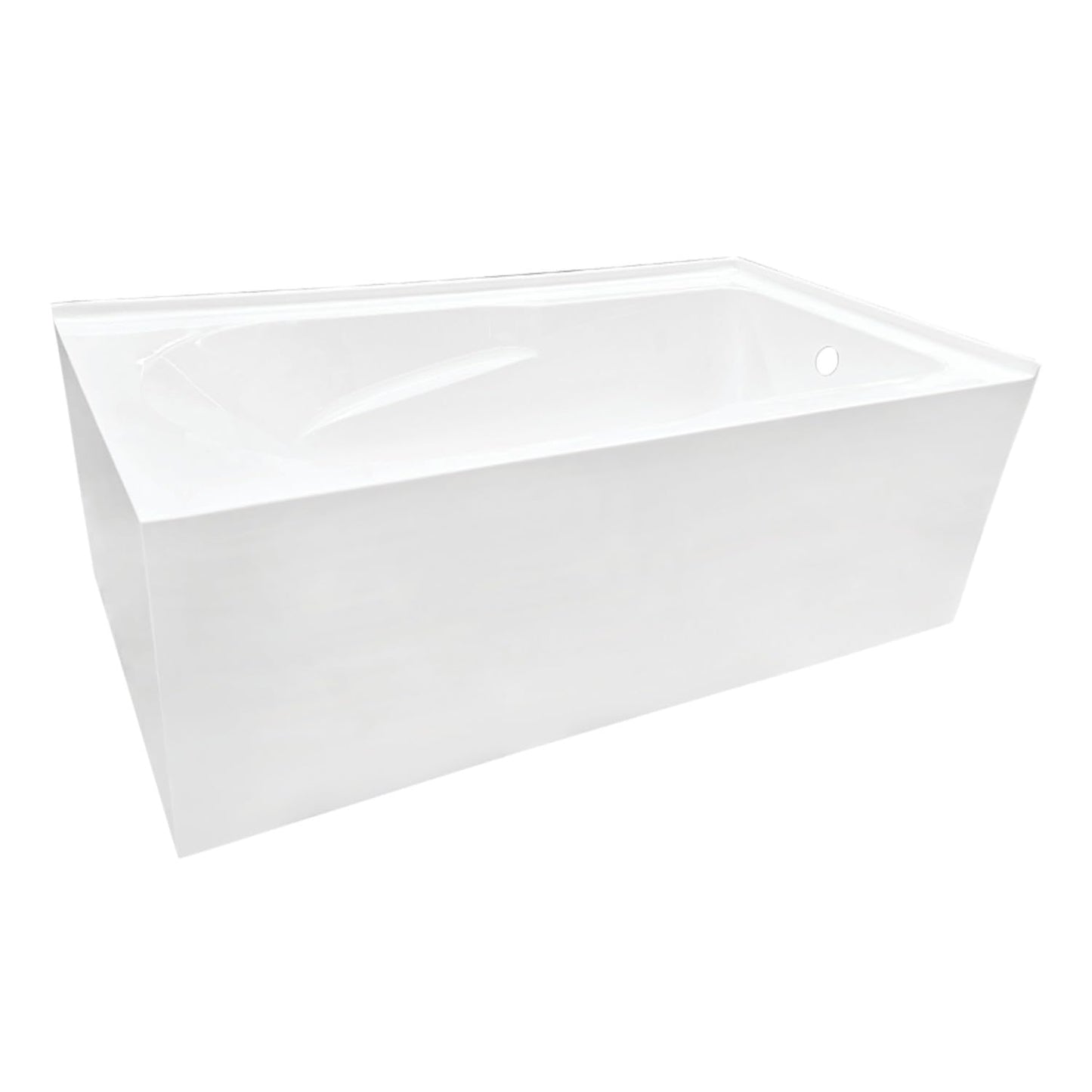 White Smoke Aqua Eden VTAM6032R21TS 60-Inch Acrylic 2-Wall Corner Alcove Tub with Right Hand Drain, White