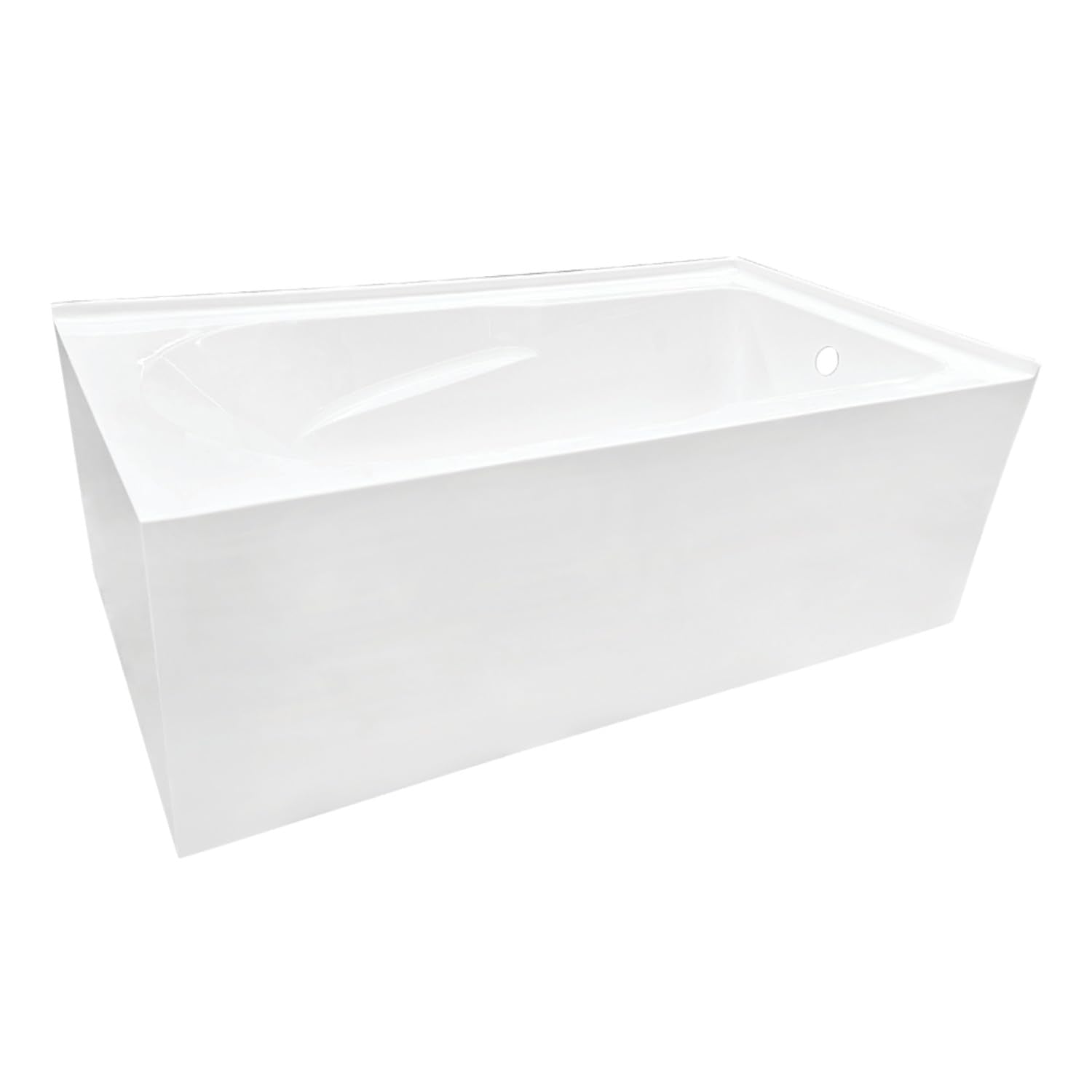 White Smoke Aqua Eden VTAM6032R21TS 60-Inch Acrylic 2-Wall Corner Alcove Tub with Right Hand Drain, White