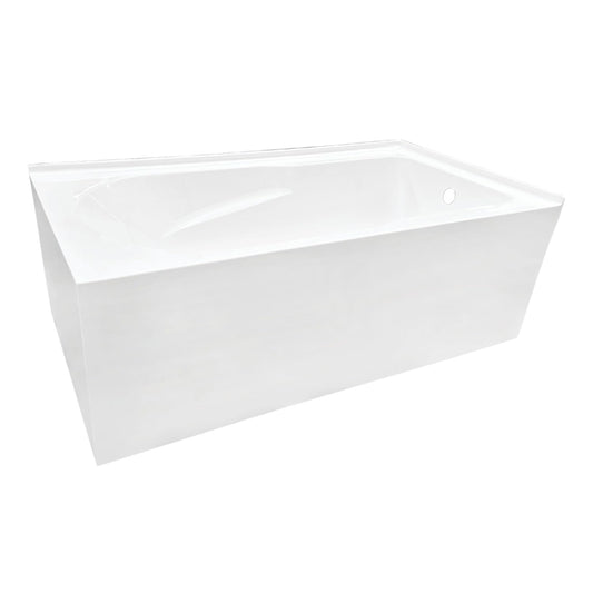 White Smoke Aqua Eden VTAM6032R21TS 60-Inch Acrylic 2-Wall Corner Alcove Tub with Right Hand Drain, White