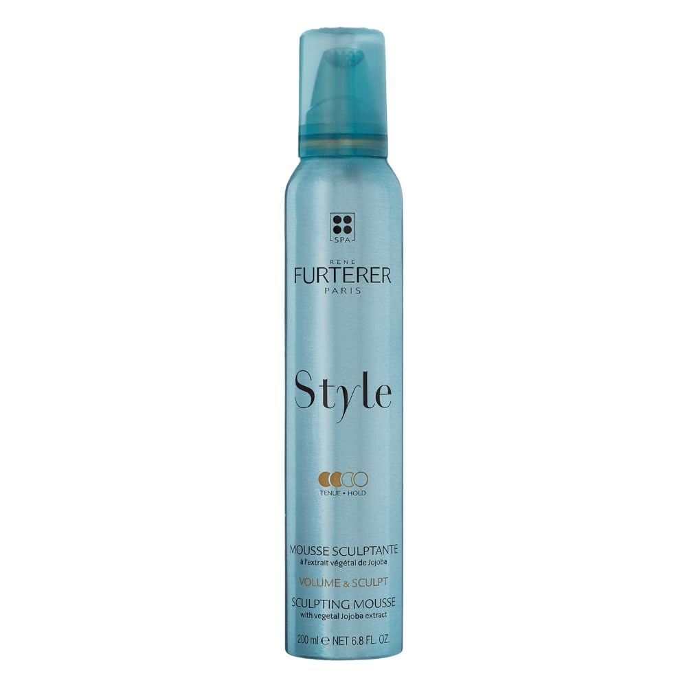 Dark Gray Rene Furterer Style Sculpting Mousse Provides Long-Lasting Natural Volume Using Vegetal Jojoba Extract, For All Hair Types, Silicone-Free, Vegan, 6.8 fl. oz.