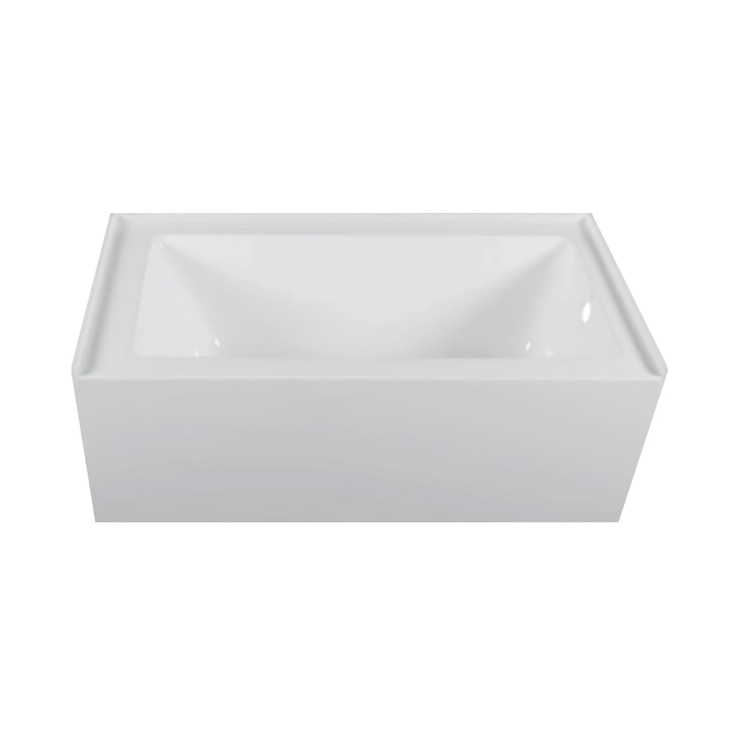 Gray Fine Fixtures Acrylic, Fiberglass Alcove Soaking Bathtub with Integral Apron Front - Drain Included (60" x 36", Right Hand, White)