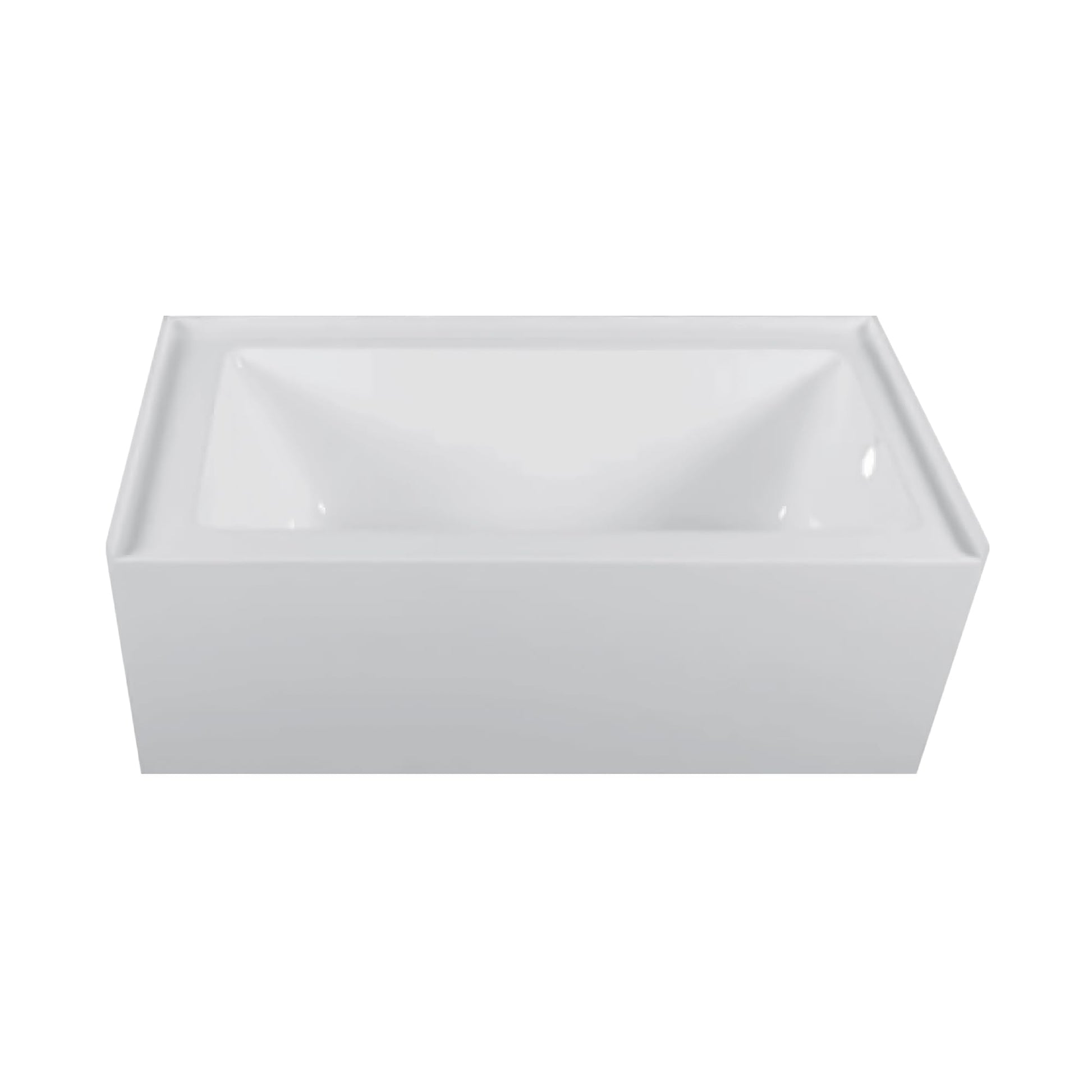 Gray Fine Fixtures Acrylic, Fiberglass Alcove Soaking Bathtub with Integral Apron Front - Drain Included (60" x 36", Right Hand, White)