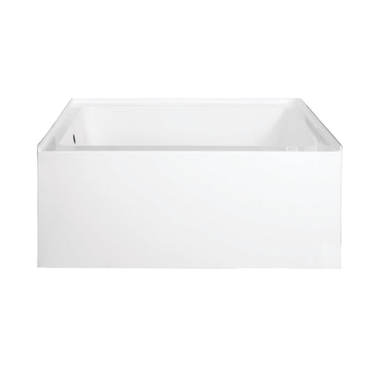 Lavender Kingston Brass Aqua Eden VTDE483222L Ambry 48-Inch Acrylic Alcove Tub with Left Hand Drain Hole, White