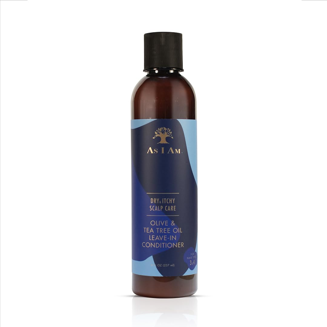 White Smoke As I Am Dry & Itchy Scalp Care Leave In Conditioner - 8 ounce - Enriched with Piroctone Olamine, Ceramides, Olive Oil, and Tea Tree Oil