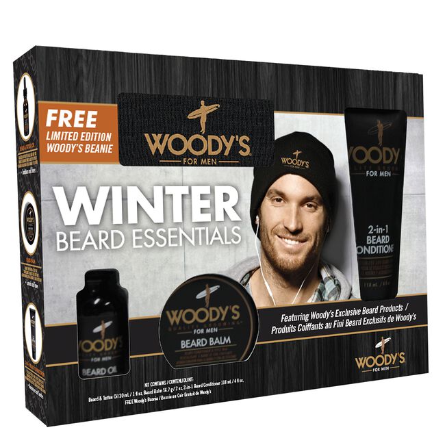 Black Woodys Beard Grooming Kit with free Beanie