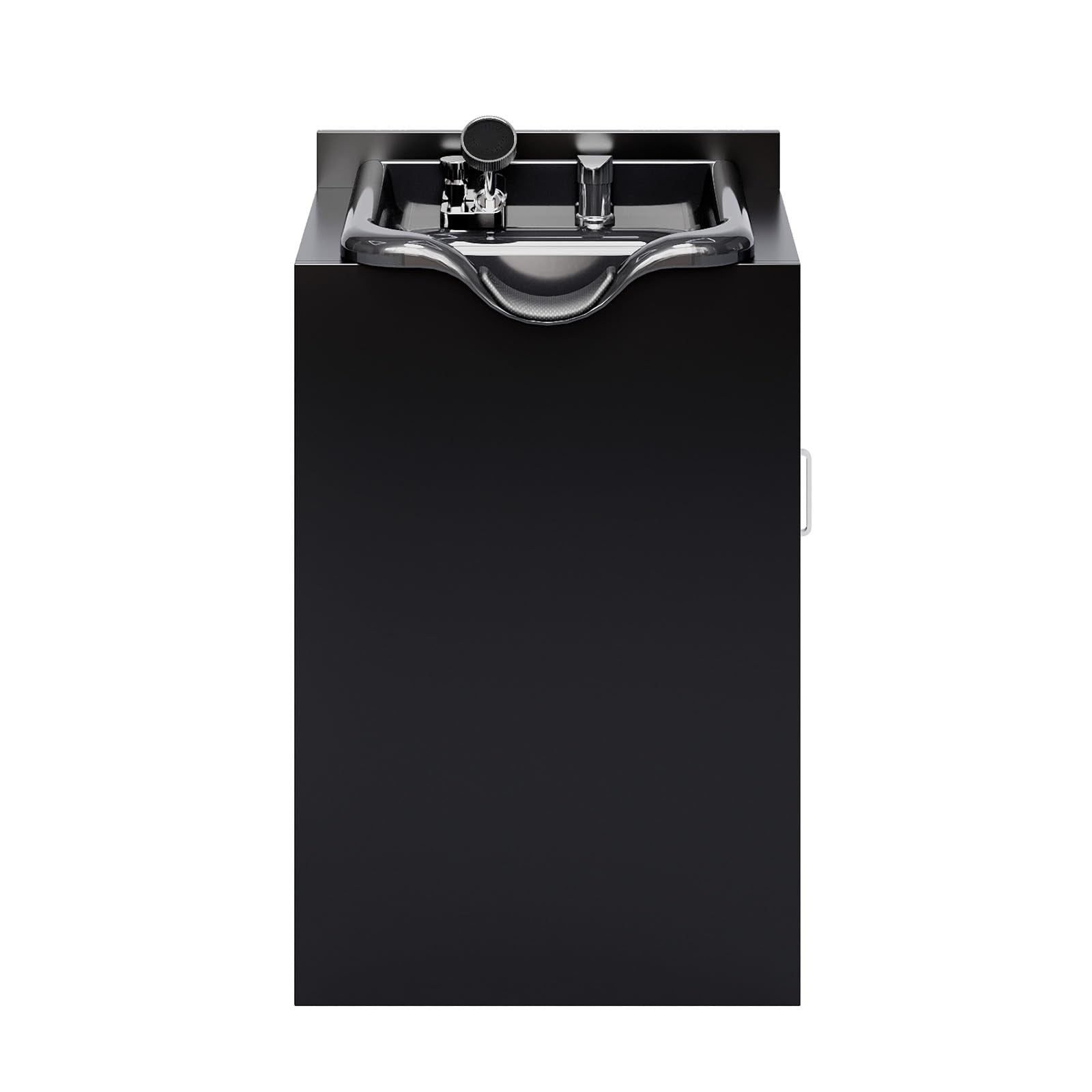 Dark Slate Gray OmySalon Shampoo Bowl with Cabinet, Salon Wet Station with Sprayer Faucet Shampoo Cabinetry, Portable Hair Wash Sink for Beauty Spa Barber