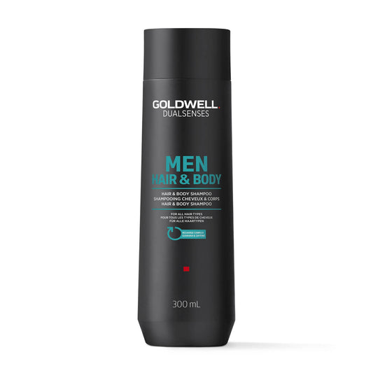 Dark Slate Gray Goldwell Dualsenses Men Hair and Body Shampoo 300ml, 10.1 oz