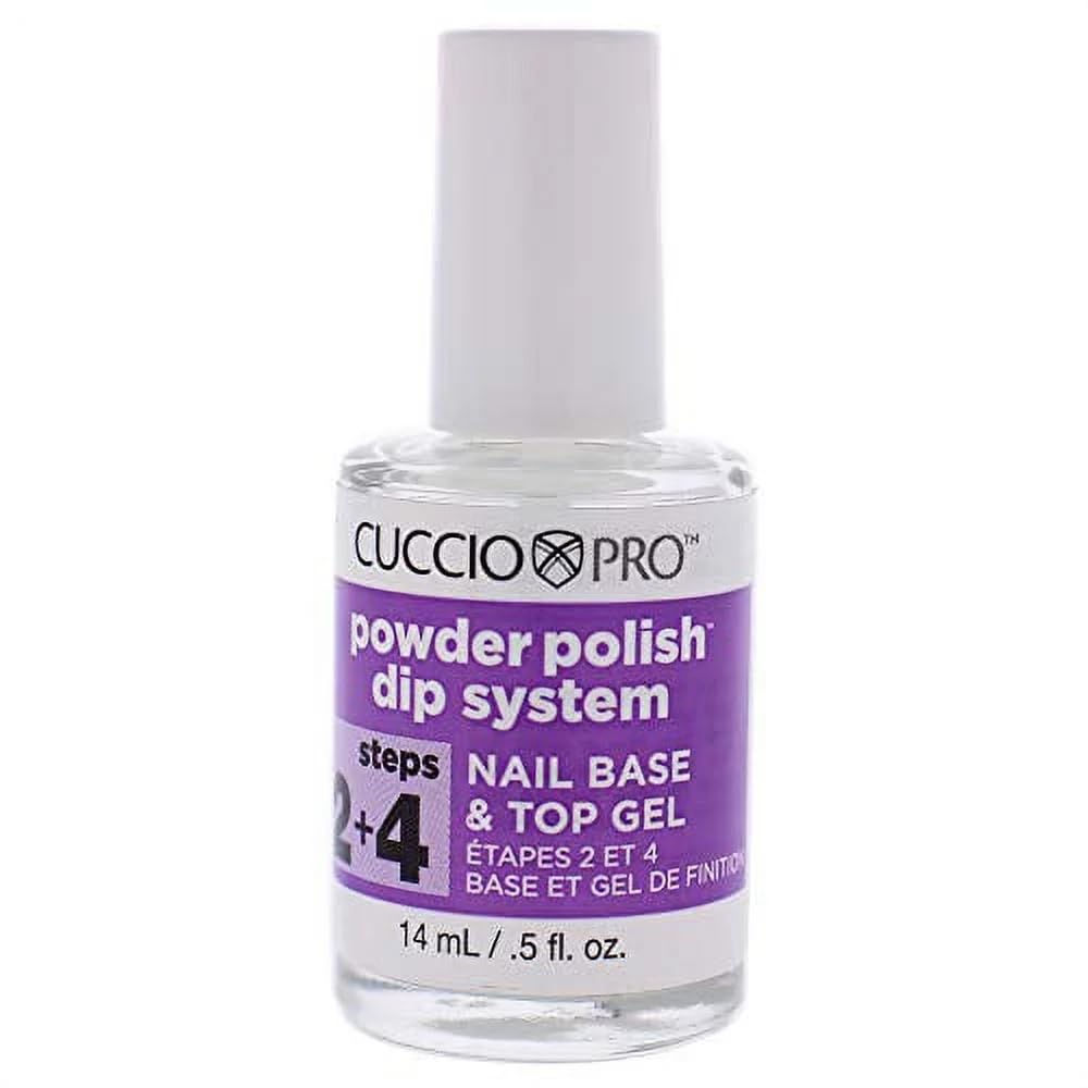 White Smoke Cuccio Powder Polish Dip System Steps 2 & 4 Nail Base & Top Gel + Step 3 Layering Gel Duo Set – 0.5 oz Each – Professional Nail Dipping System for Long-Lasting, High-Gloss Finish