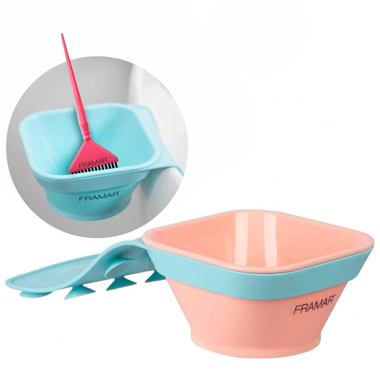 White Smoke FRAMAR Toning Tub Hair Dye Bowl – Hair Color Bowls For Hairstylist, Hair Color Bowl, Hair Color Mixing Bowl, Hair Dye Bowls, Suction to Sink or Shampoo Station For Easy Toning – 2pc