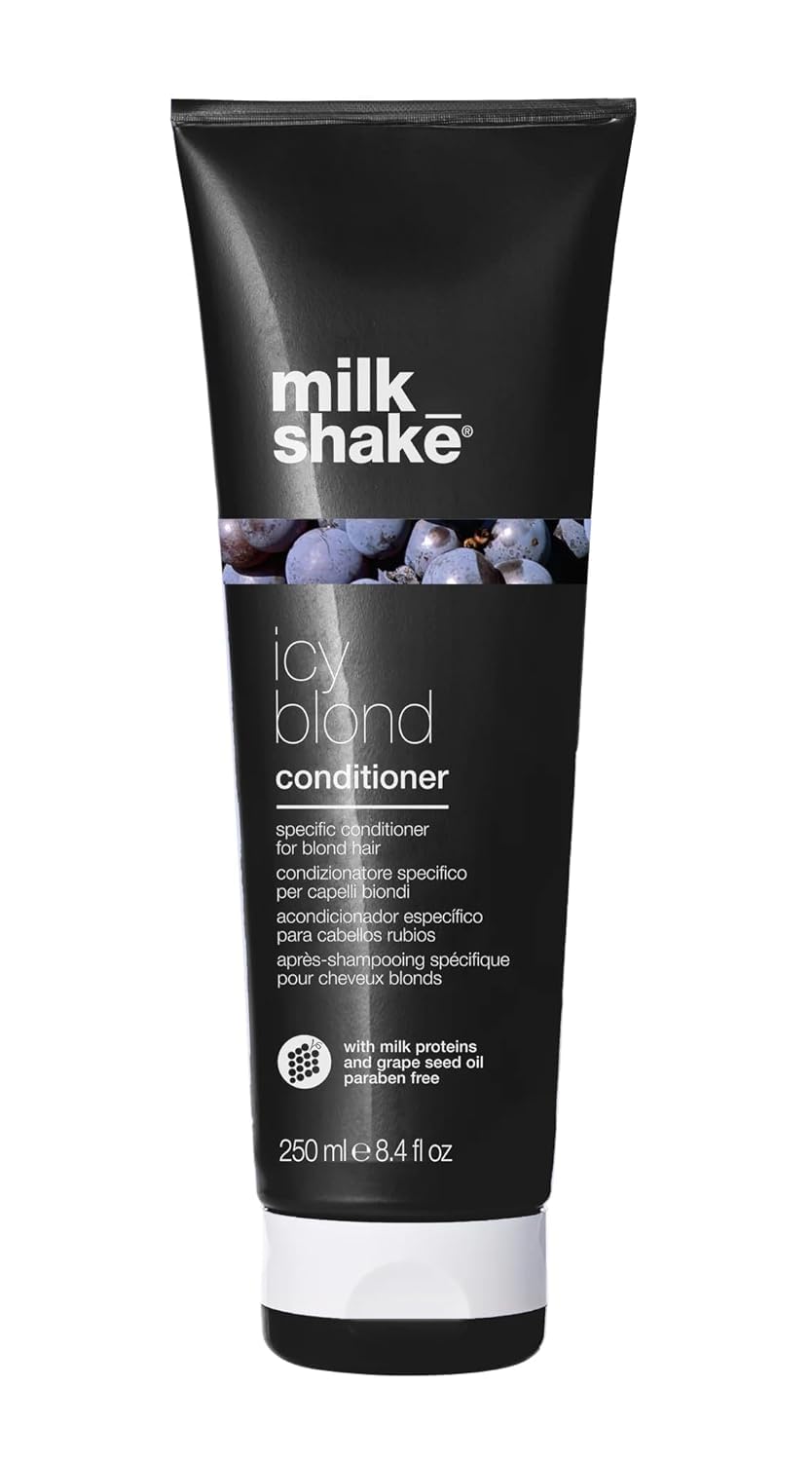White Smoke milk_shake icy blond conditioner | award winning toning conditioner with black pigment to neutralize yellow and brass in platinum blonde hair | hydrates and brightens cool tones 8.4 fl oz