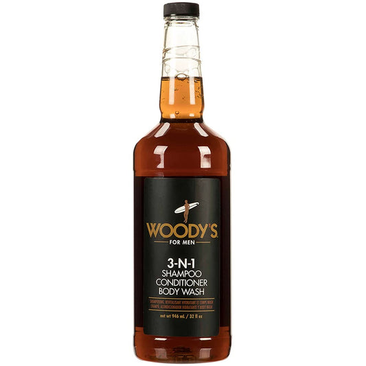 White Smoke Woody's Mens Body Wash 3 in 1 – Shampoo, Conditioner, & Body Wash, All-in-One Cleanser, Refreshing & Hydrating with Natural Extracts - 32 fl oz