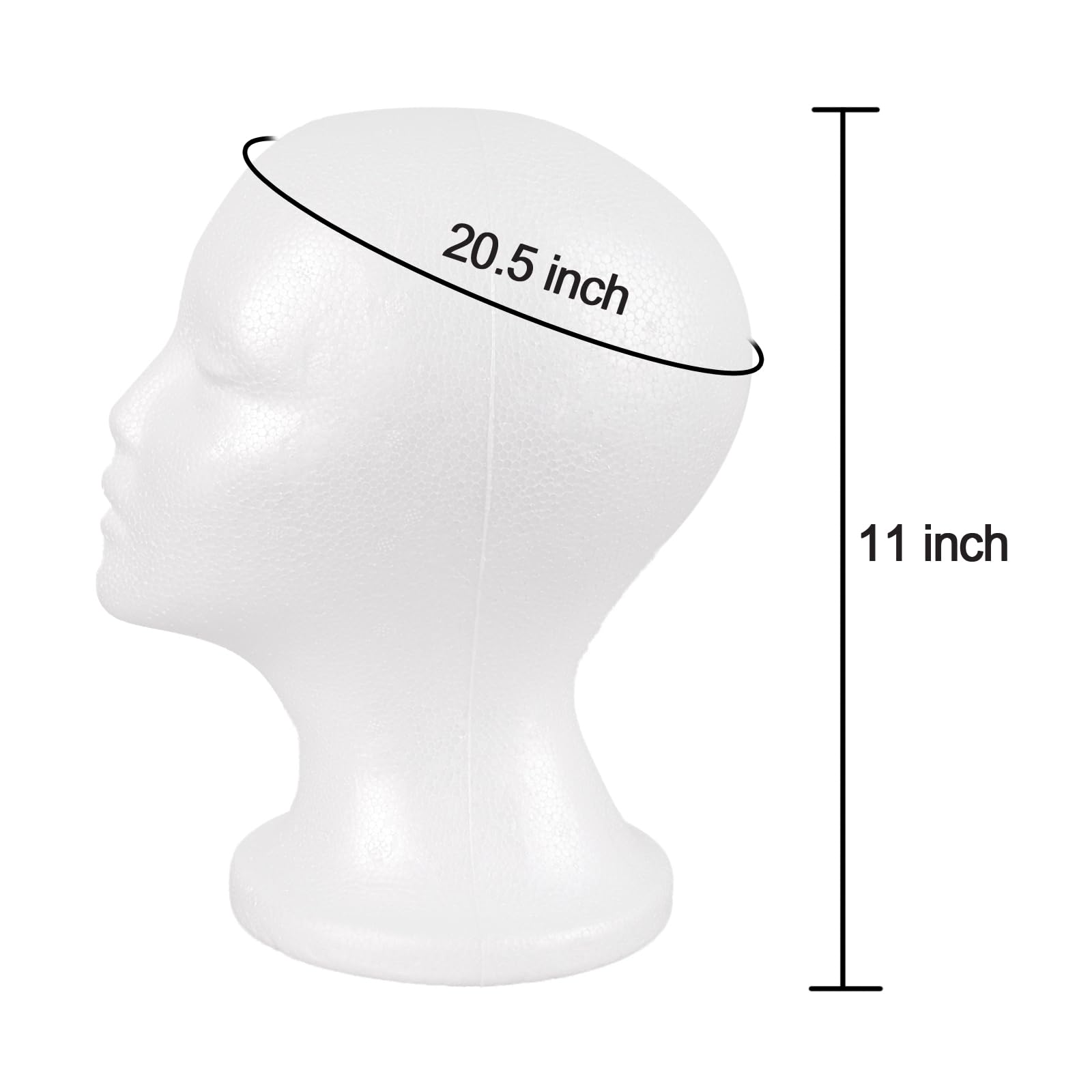 White Smoke MapofBeauty Wig Stand, Mannequin Head Foam Display for Masks Hats, DIY Decoration Wig Head (White)